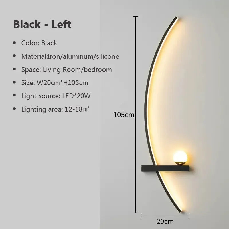 Avtoit | Contemporary Edge Wall Lamp – Black & Gold Indoor/Outdoor Lighting for Modern Spaces