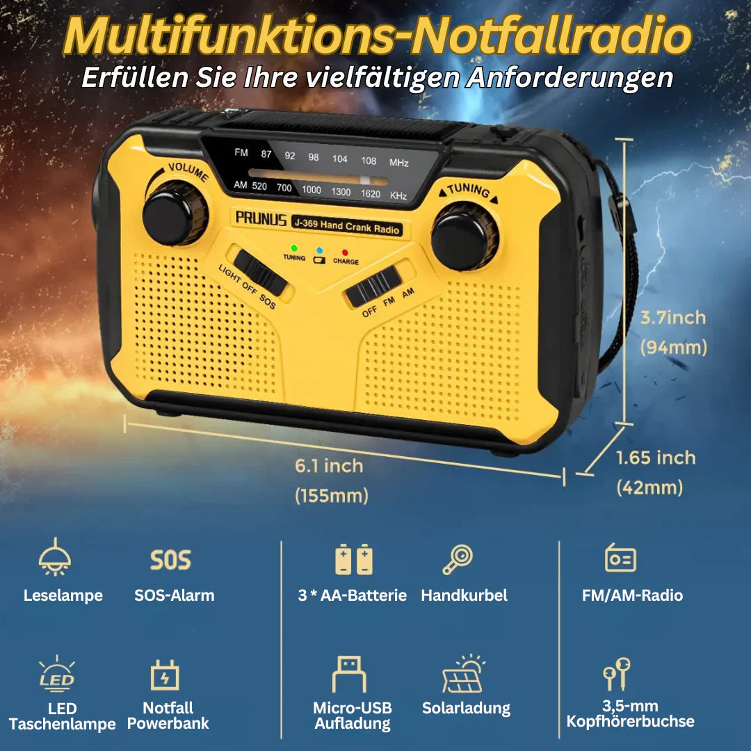Avtoit | Emergency Radio with Crank & Solar – Portable Dynamo Radio with Power Bank & LED Flashlight