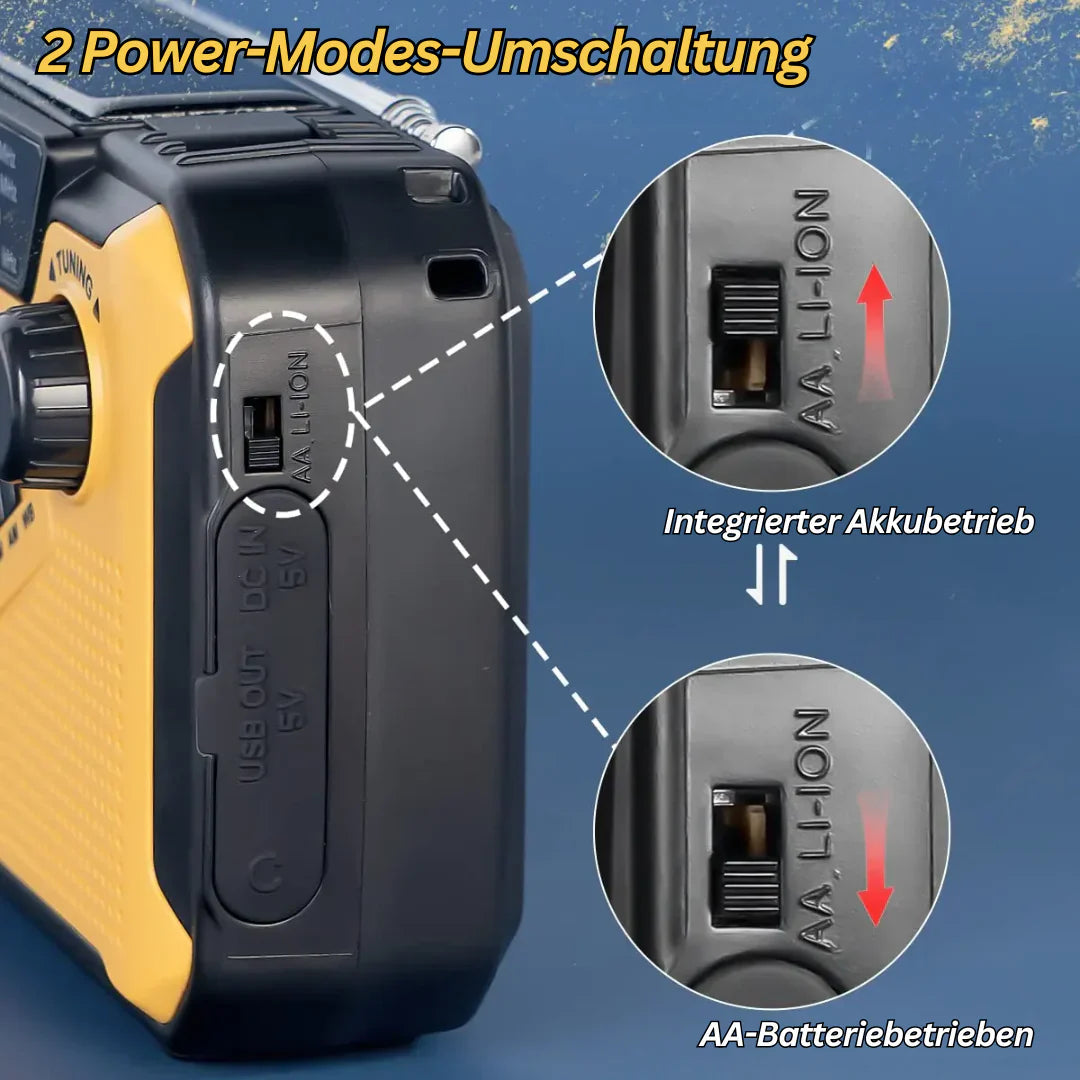 Avtoit | Emergency Radio with Crank & Solar – Portable Dynamo Radio with Power Bank & LED Flashlight
