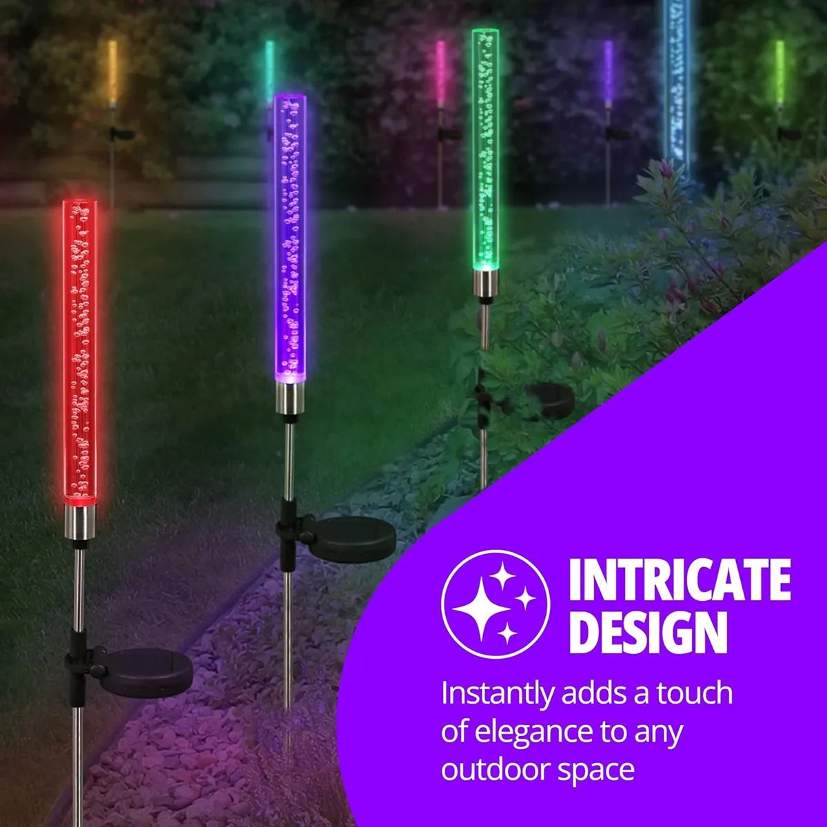 Avtoit | LumaFlair Solar Garden Light | Color Changing LED | Weatherproof | With Ground Spike