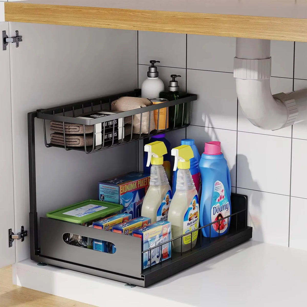 Avtoit | 2-Tier Under Sink Sliding Cabinet Organiser – Arlo