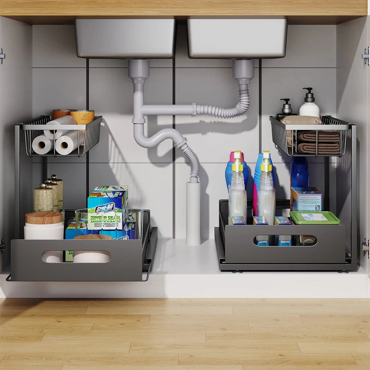 Avtoit | 2-Tier Under Sink Sliding Cabinet Organiser – Arlo