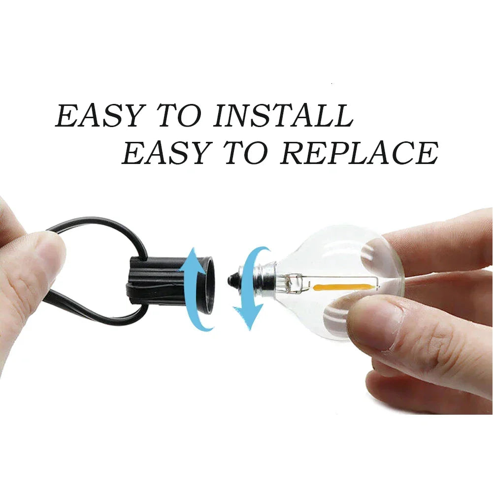 Avtoit | G40 bulbs, E12, 5 V, 110 V, 220 V, 1 W, plastic globe bulbs, string lights, for indoor and outdoor use, terrace, home, garden, decoration, warm white