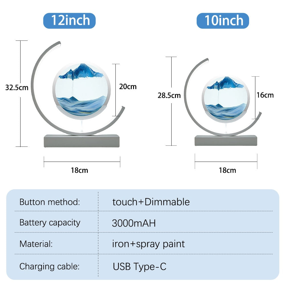 Avtoit | 3D LED Flowing Sand Art Table Lamp