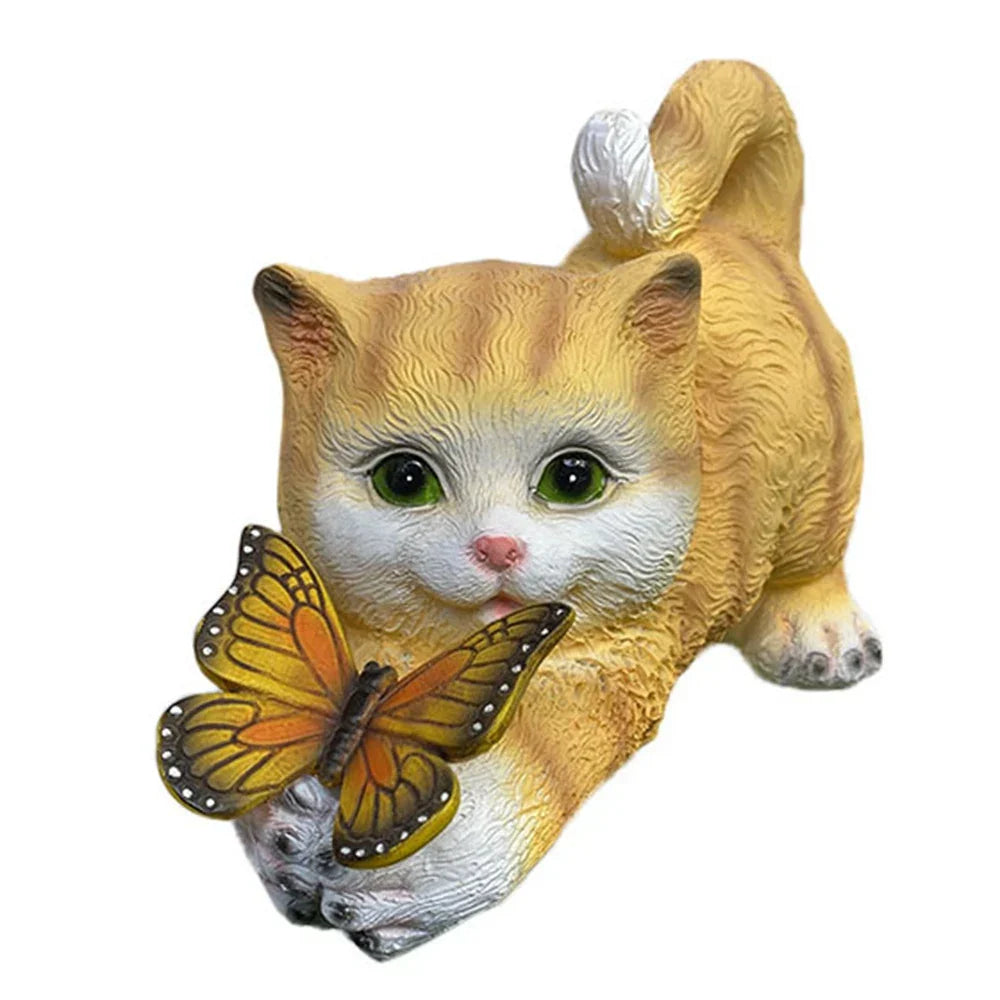 Avtoit | Butterfly Catcher Cat Resin Decorative Lamp
