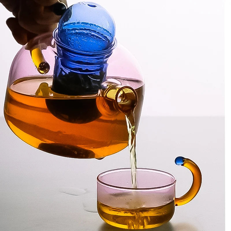 Avtoit | Contrasting Color Glass Tea Set