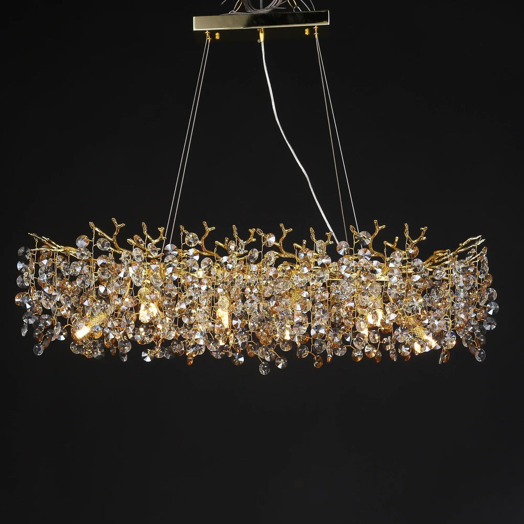 Avtoit | Long Crystal Pendant Chandelier | Nordic LED Island Light with Remote Control (G9)