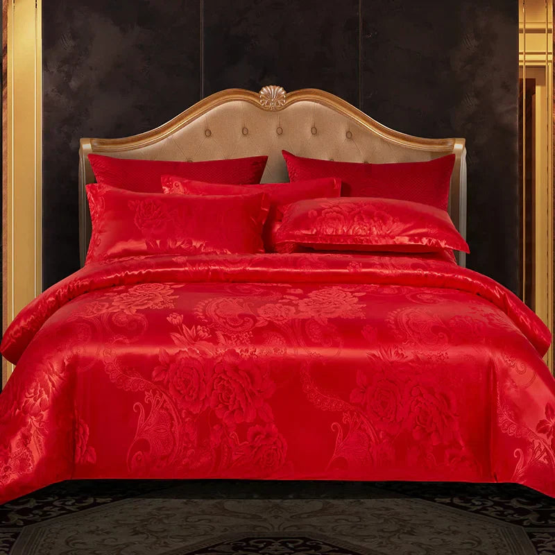 Avtoit | Satin Rayon Jacquard Duvet Cover Set 264x229cm – Luxury Summer Bedding for Comfortable Sleep & Home Décor