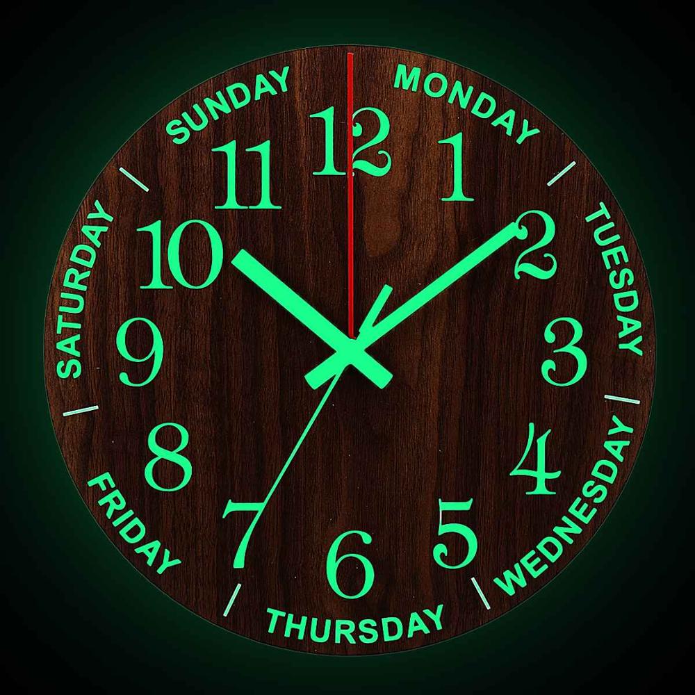 Avtoit | Nordic Luminous Wood Silent Wall Clock