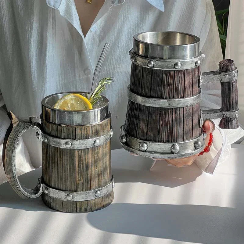 Avtoit | 3D Viking-Style Wooden Mug