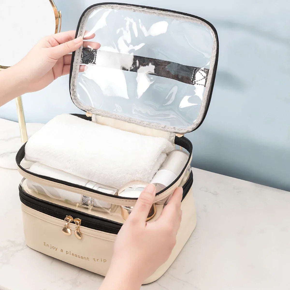Avtoit | Cosmavera Cosmetic Bag | 2-in-1 Design | Transparent & Waterproof | For Travel & Everyday
