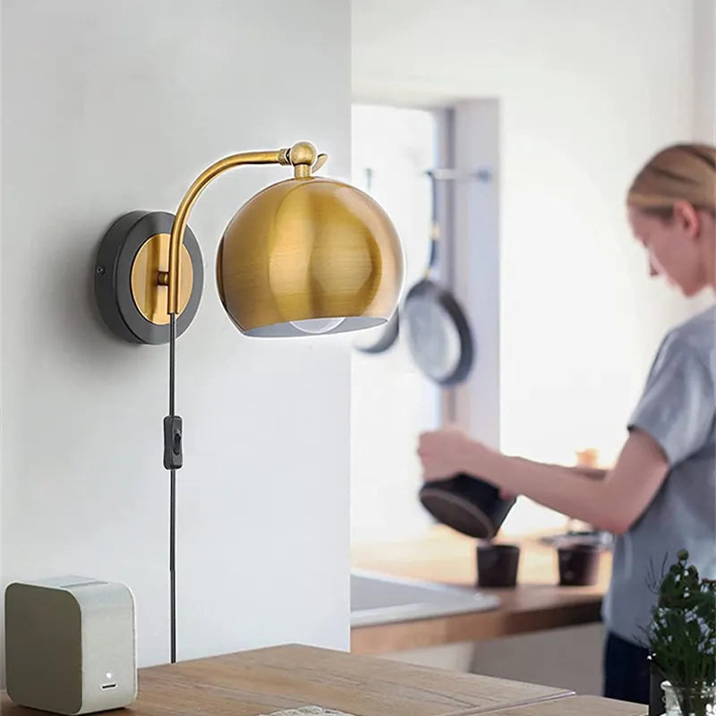Avtoit | AntiqueAura – Classic Vintage Wall Lamp with Plug for Elegant Spaces