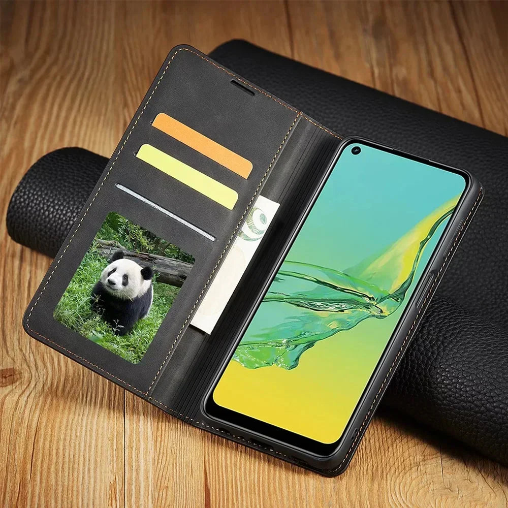 Avtoit | Samsung Case: Magnetic Leather Bag for Stylish Protection