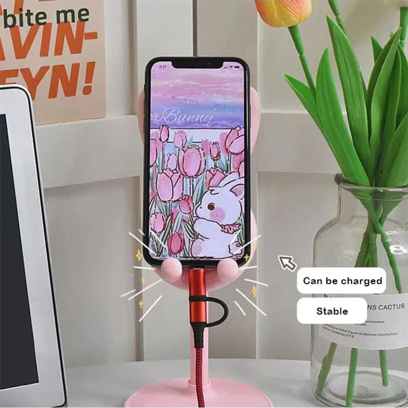 Avtoit | BunnyDock Phone Holder | Height Adjustable & Tiltable | Soft-Touch Design | For Phone & Tablet