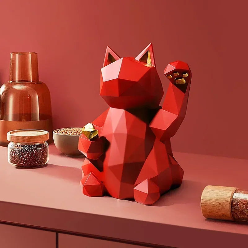 Avtoit | Nordic Minimalism Geometry Lucky Cat Statues