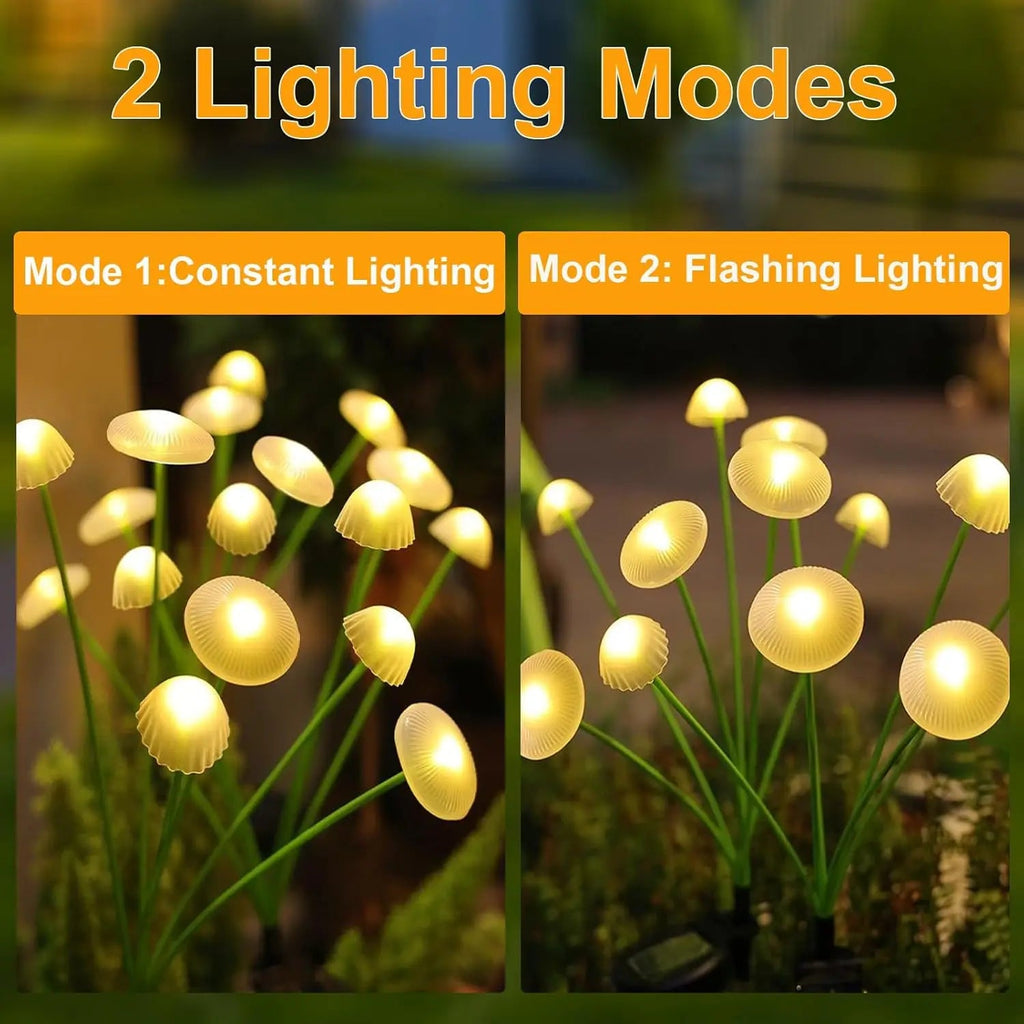 Avtoit | MushGlow Solar Garden Lights | Jellyfish & Mushroom Design | Solar Powered & Weatherproof