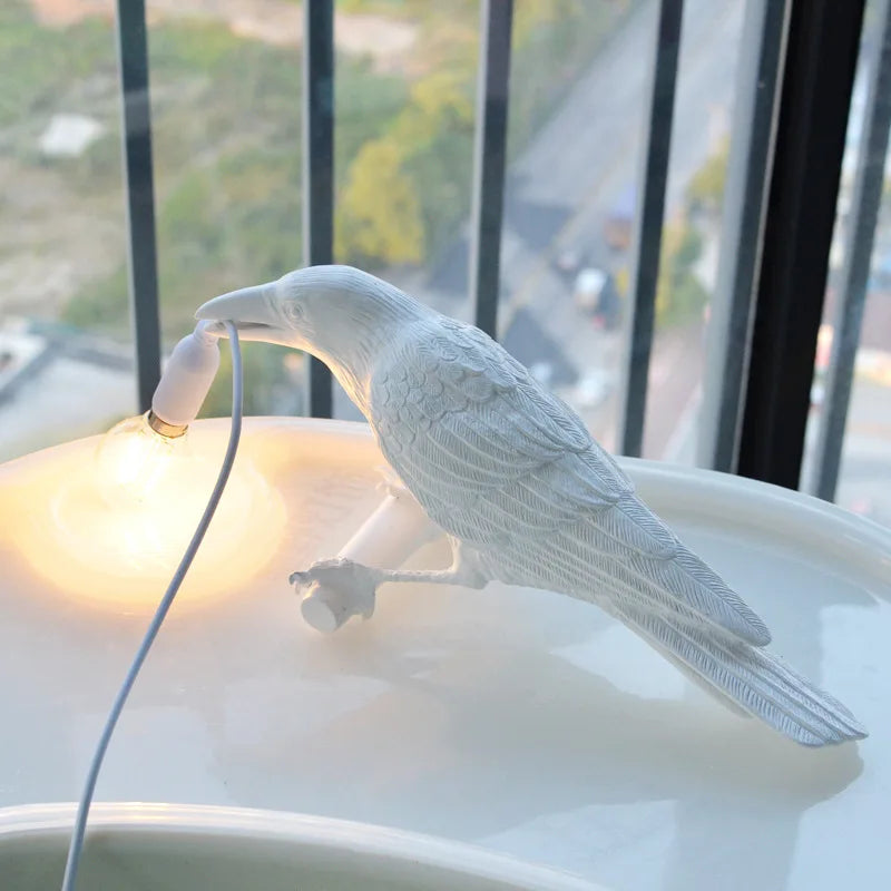 Avtoit | Modern Lucky Bird Table Lamp – Creative Resin Animal Design for Bedroom and Living Room
