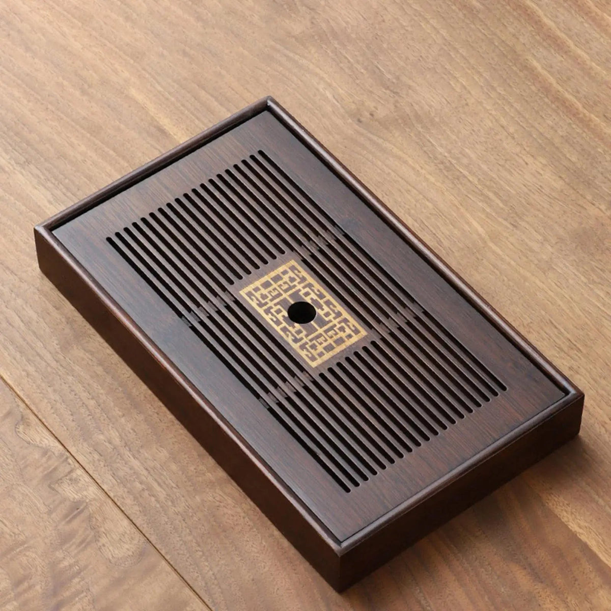 Avtoit | Chinese Tea Tray with Water Storage Box Durable Simple Drainage Type Plate Tea Serving Tray for Teahouse Home Household Office