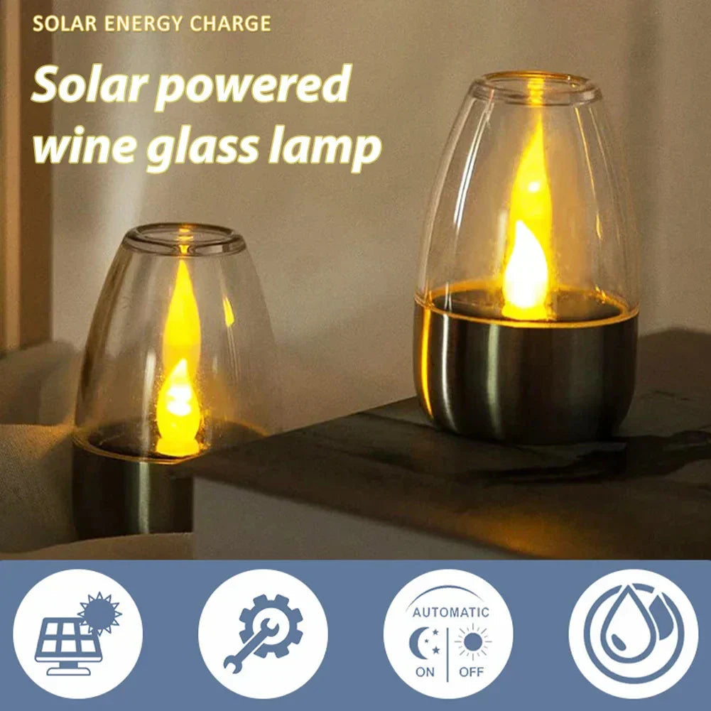 Avtoit | LumaGlow Solar Candles | Stainless Steel & Wireless | Warm White Light for Garden & Terrace