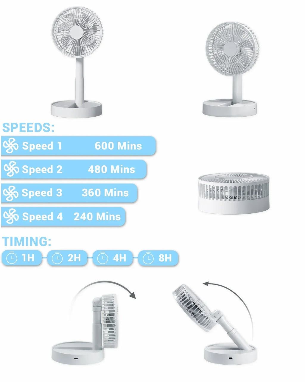 Avtoit | AirFlow Mini-Fan | Quiet & Compact | 4 Speed Levels