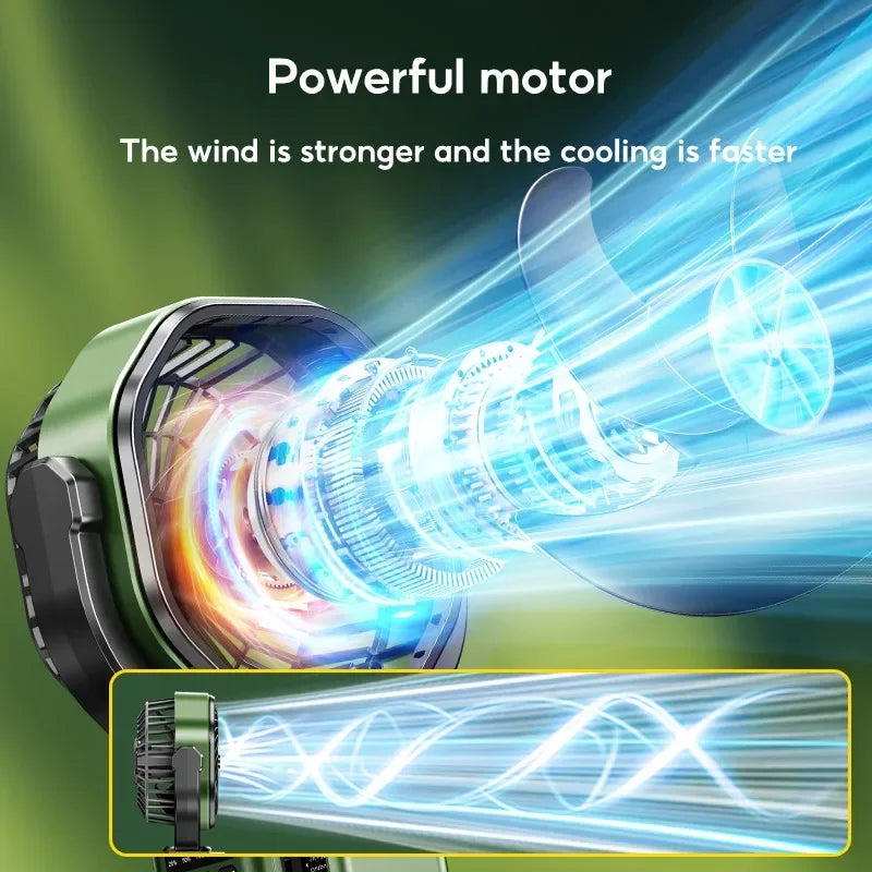 Avtoit | Solar Camping Fan with 6000mAh Battery, LED Light & 4-Speed Cooling – SunBreeze