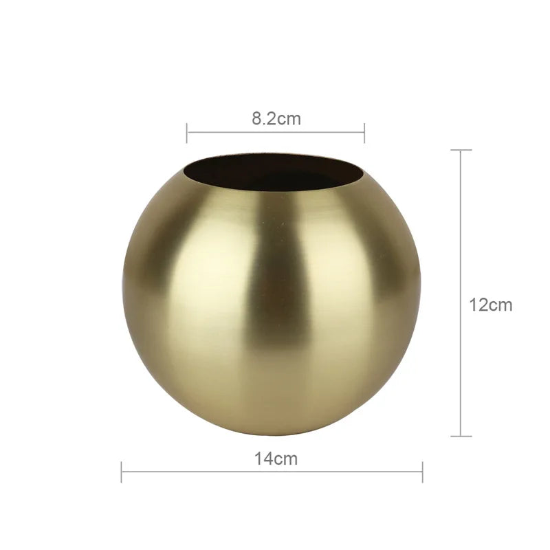 Avtoit | Stainless Steel Vase in Nordic Style Desktop Flower Pot BeFlower Pots Gold Black Rose Gold Classic Home Decoration