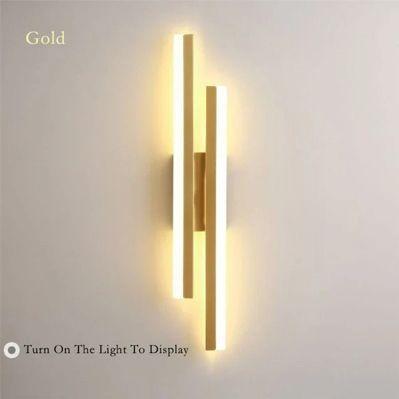 Avtoit | Modern LED Wall Lamp: Black/Gold Acrylic Room Decoration Light