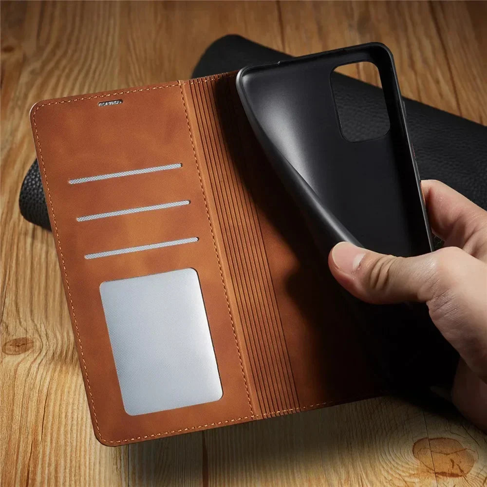 Avtoit | Samsung Case: Magnetic Leather Bag for Stylish Protection