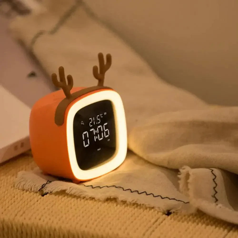 Avtoit | Cartoon Bunny LED Alarm Clock with Night Light – Rechargeable, Cute Digital Display for Kids & Bedrooms