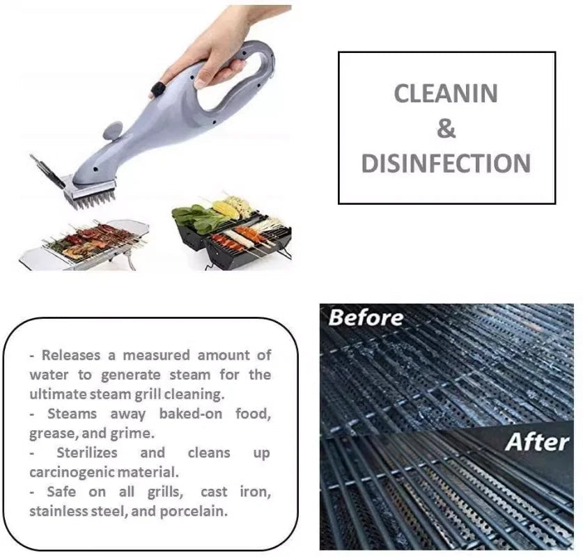 Avtoit | GrillMaster BBQ Cleaning Brush | Effective Steam Cleaning | With Scraper & Rust Protection