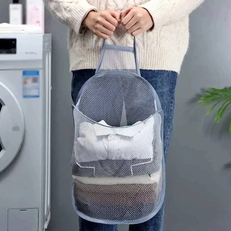 Avtoit | HangFold Laundry Basket | Wall-mounted & Foldable | Breathable & Portable | 30×18×40 cm