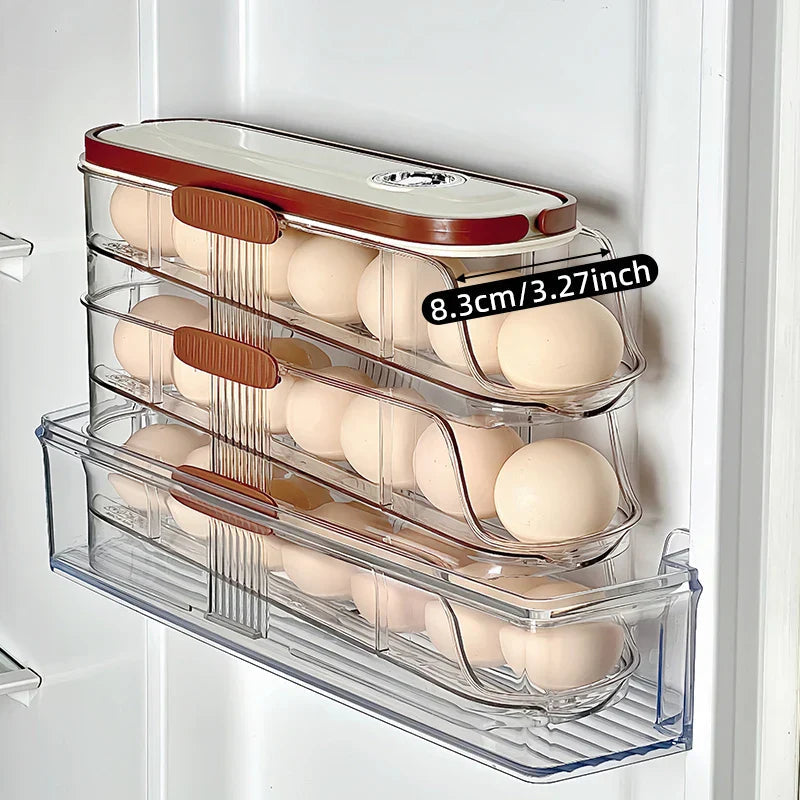 Avtoit | Fridge Organizer Automatic Rolling Transparent Egg Storage Box