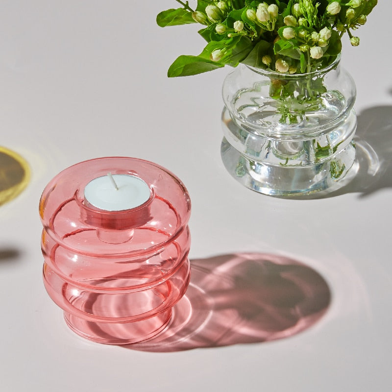 Avtoit | Dual Glass Spiral Candle Holder