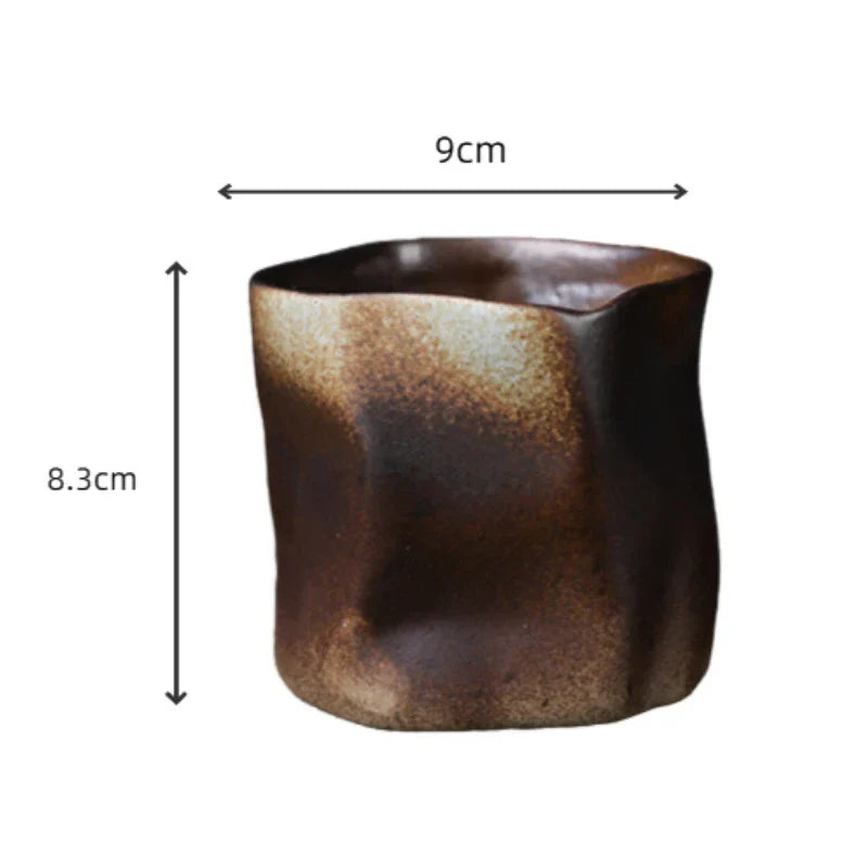 Avtoit | Irregular twisted shape cup 9.47 ounces/280 ml ceramic coffee tea cup without handle polychromatic creative ceramic mugs coffee mugs retro
