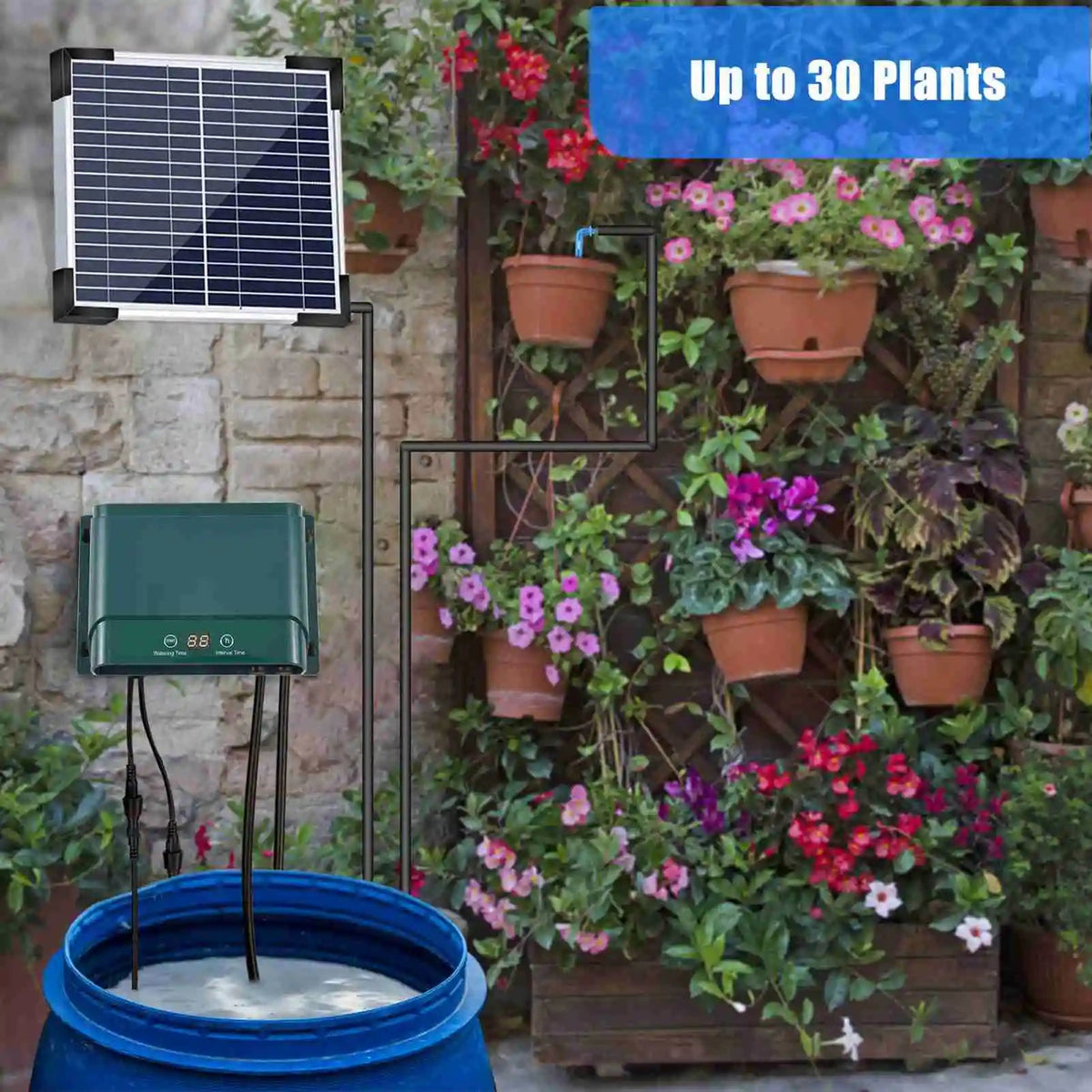 Avtoit | Solar Drip Irrigation System Kit Automatic Watering with 30 Modes & 7 Timers – AquaFlow