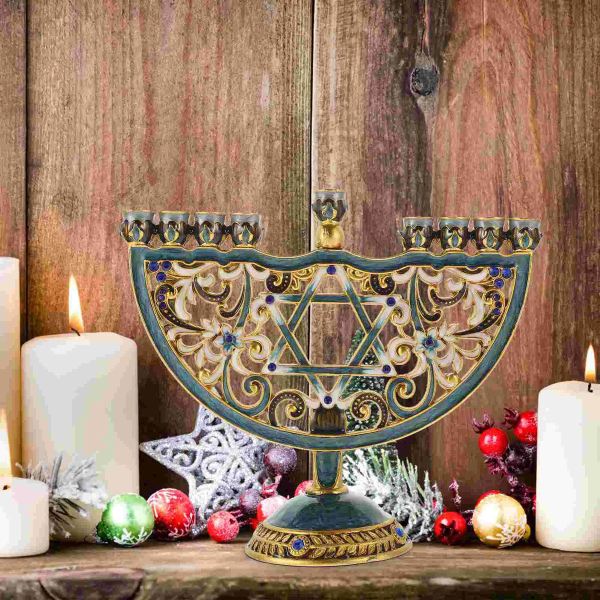 Avtoit | Auriona Menorah Candle Holder | Chanukah Candelabrum & Table Decoration | Wedding & Holiday Decoration | Luxurious Elegance