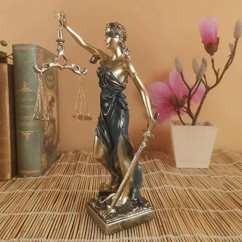 Avtoit | ERMAKOVA European antique bronze Greek goddess of justice statue Fair Angels resin sculpture ornaments desktop home decoration gift