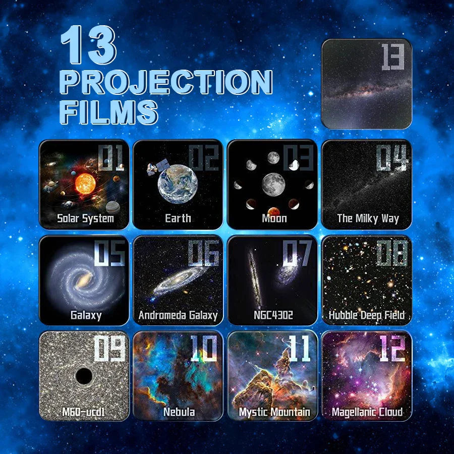 Avtoit | NEW 13 In 1 Planetarium Galaxy Starry Sky Projector Night Light HD Star Aurora Projection Lamp For Kids Bedroom Home Party Decor