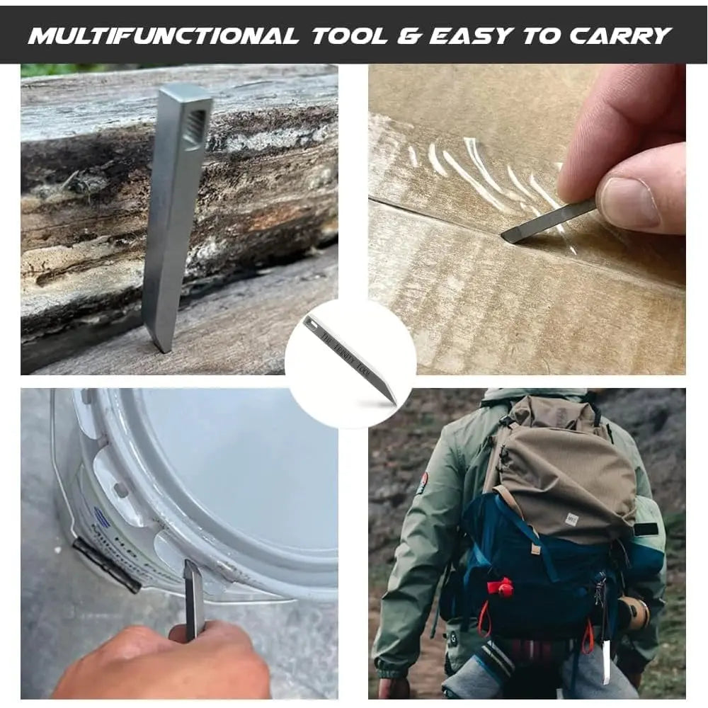 Stainless Steel Keychain Prybar with Scraper and Screwdriver Functions
