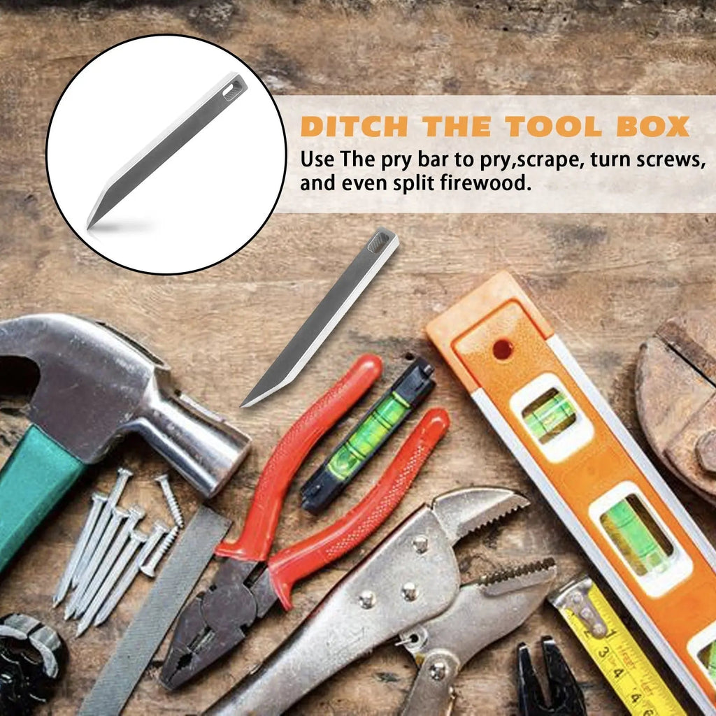Stainless Steel Keychain Prybar with Scraper and Screwdriver Functions