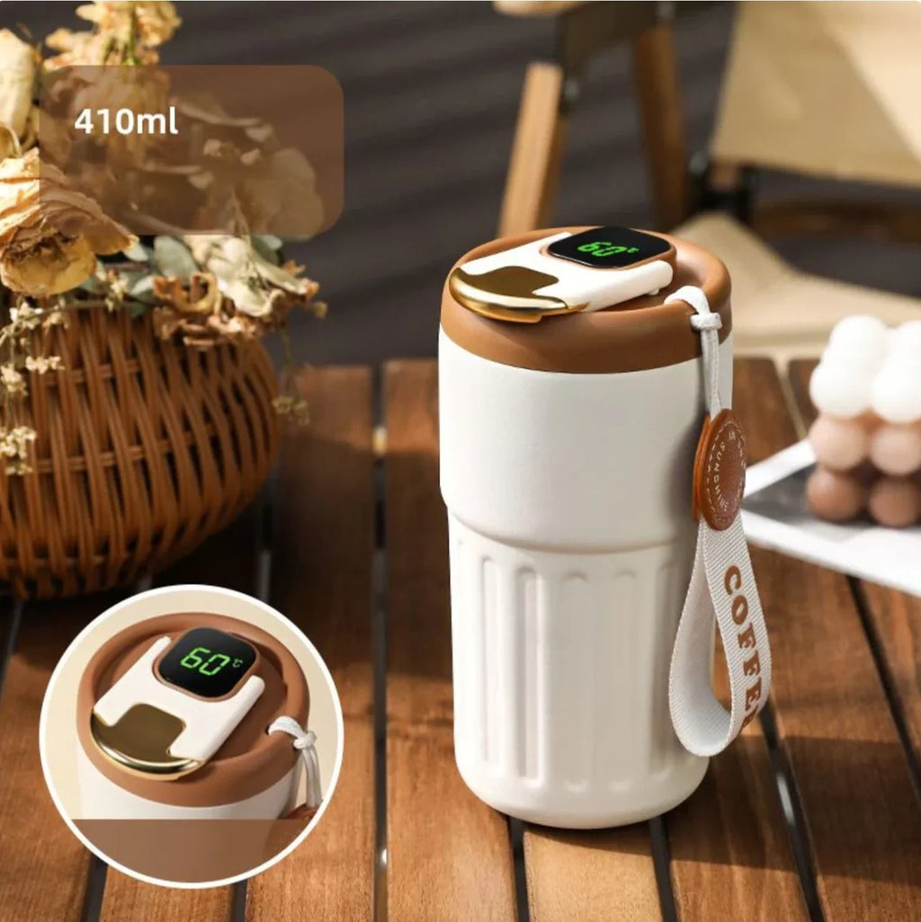 Avtoit | Compact thermos cup with temperature display – 410ml cup for hot and cold drinks