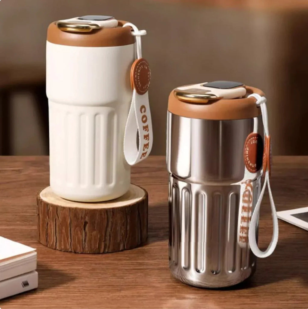 Avtoit | Compact thermos cup with temperature display – 410ml cup for hot and cold drinks