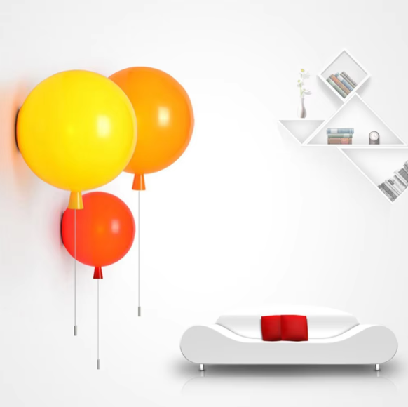 Avtoit | Modern colorful balloon wall lamp – Creative LED wall lamp with pull switch for bedroom