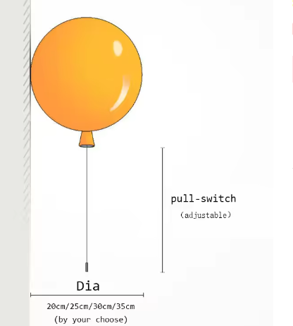 Avtoit | Modern colorful balloon wall lamp – Creative LED wall lamp with pull switch for bedroom