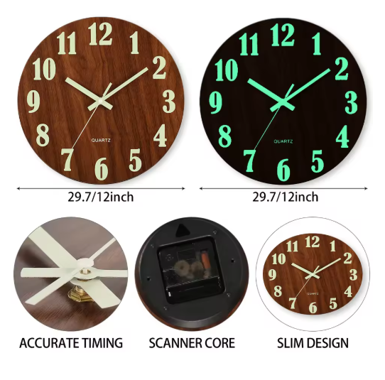 Avtoit | GlowTime | Light-storing quartz wall clock
