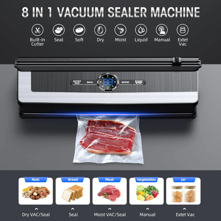Avtoit | Multifunctional 8-in-1 Vacuum Sealer with Integrated Film Cutter