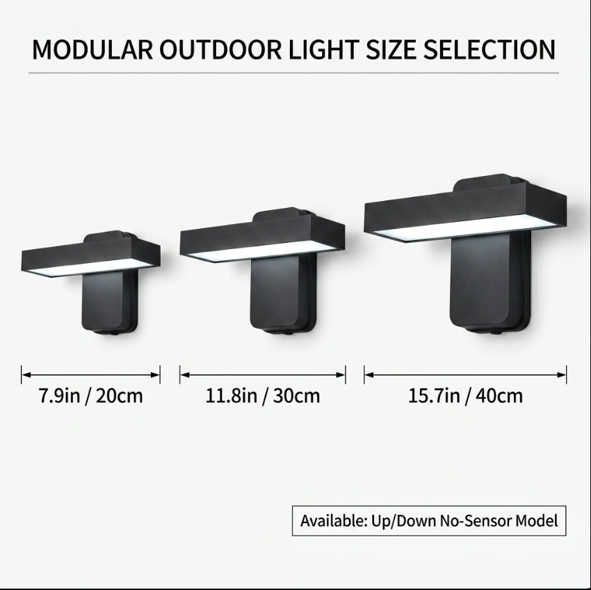 Avtoit | PIR Motion Sensor Outdoor Wall Light | IP65 Waterproof, Rotatable Design & Adjustable Length for Gardens and Entrances