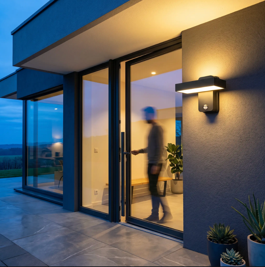 Avtoit | PIR Motion Sensor Outdoor Wall Light | IP65 Waterproof, Rotatable Design & Adjustable Length for Gardens and Entrances