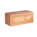 Avtoit | Modern Wooden Alarm Clock Digital LED Charging Pad Alarm Clock Wireless Charger Thermometer