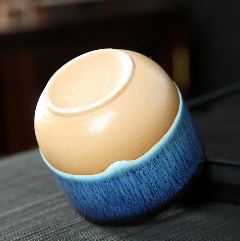 Avtoit | Handmade Ceramic Mug – Blue-Glazed Tea Bowl